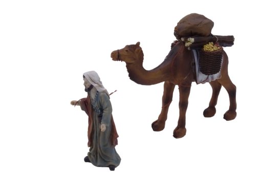 Krippenfiguren "Kamel mit Treiber"