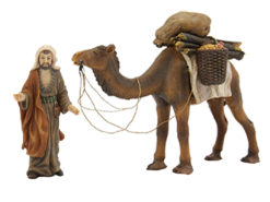 Krippenfigur Kamel mit Treiber