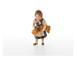 Krippenfigur Mädchen mit Getreidebündel