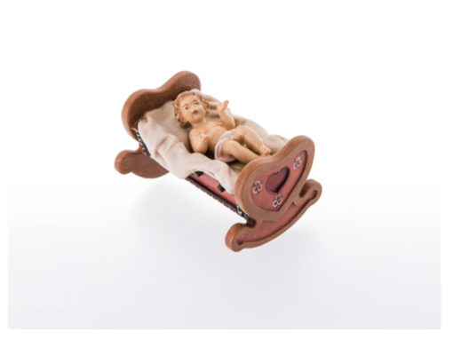 Krippenfigur Jesukind mit Wiege 2-tlg.