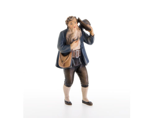 Krippenfigur Hirt mit Hut und Tasche