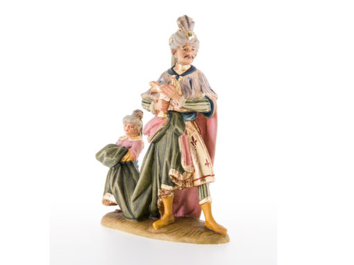 Krippenfigur König Balthasar mit Schleppenträger