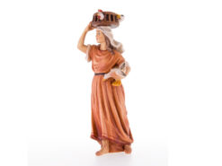 Krippenfigur Frau mit Käfig