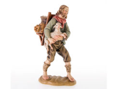 Krippenfigur Reindl-Krippe "Kraxenträger mit Lamm"