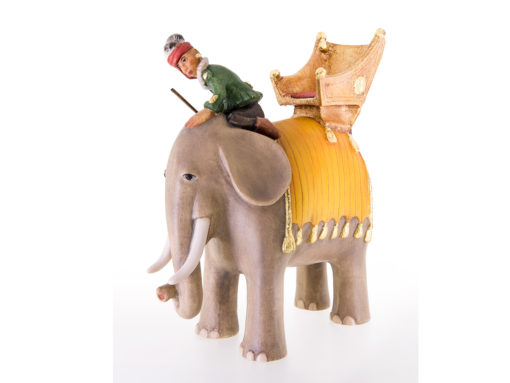Krippenfigur Kastlunger-Krippe "Elefant mit Reiter"