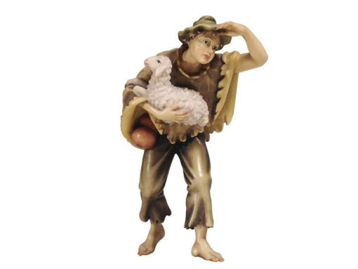 Krippenfigur Kostner-Krippe "Junge mit Schaf"