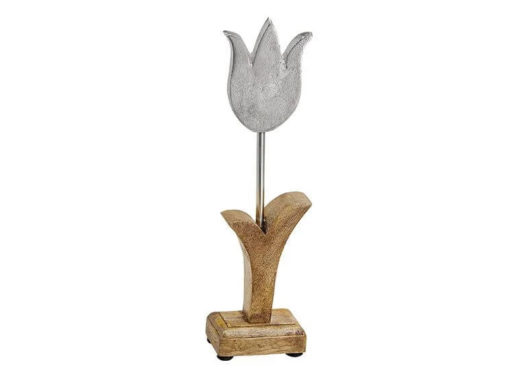 Osterdeko "Tulpe" aus Metall und Mango Holz